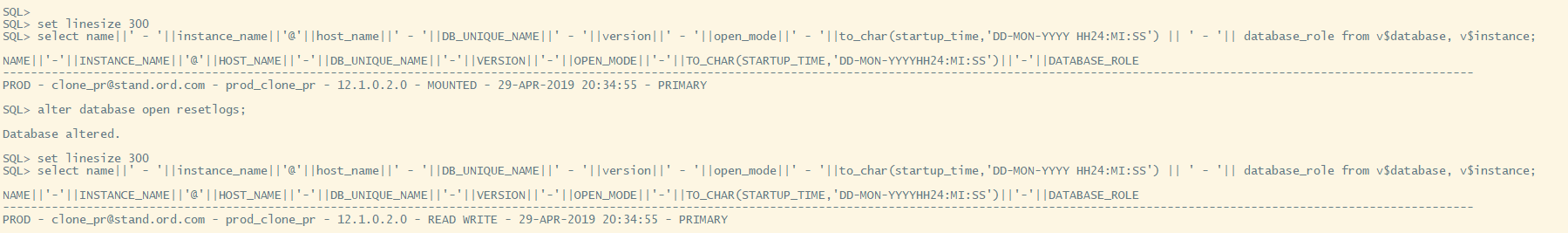 PERFORMING RMAN CLONING ON DIFFERENT SERVERS