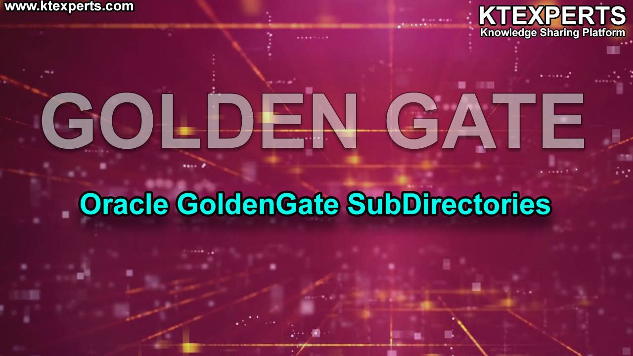 ORACLE GOLDENGATE SUBDIRECTORIES