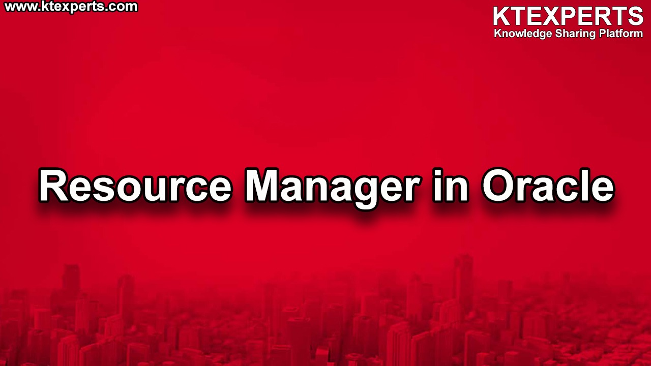 Resource Manager in Oracle